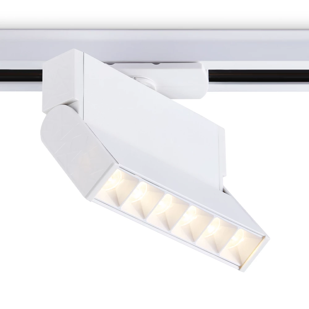 Трековый однофазный светодиодный светильник GL6811 WH белый LED 6W 3000K 24° 115*22*87 - Viokon.com