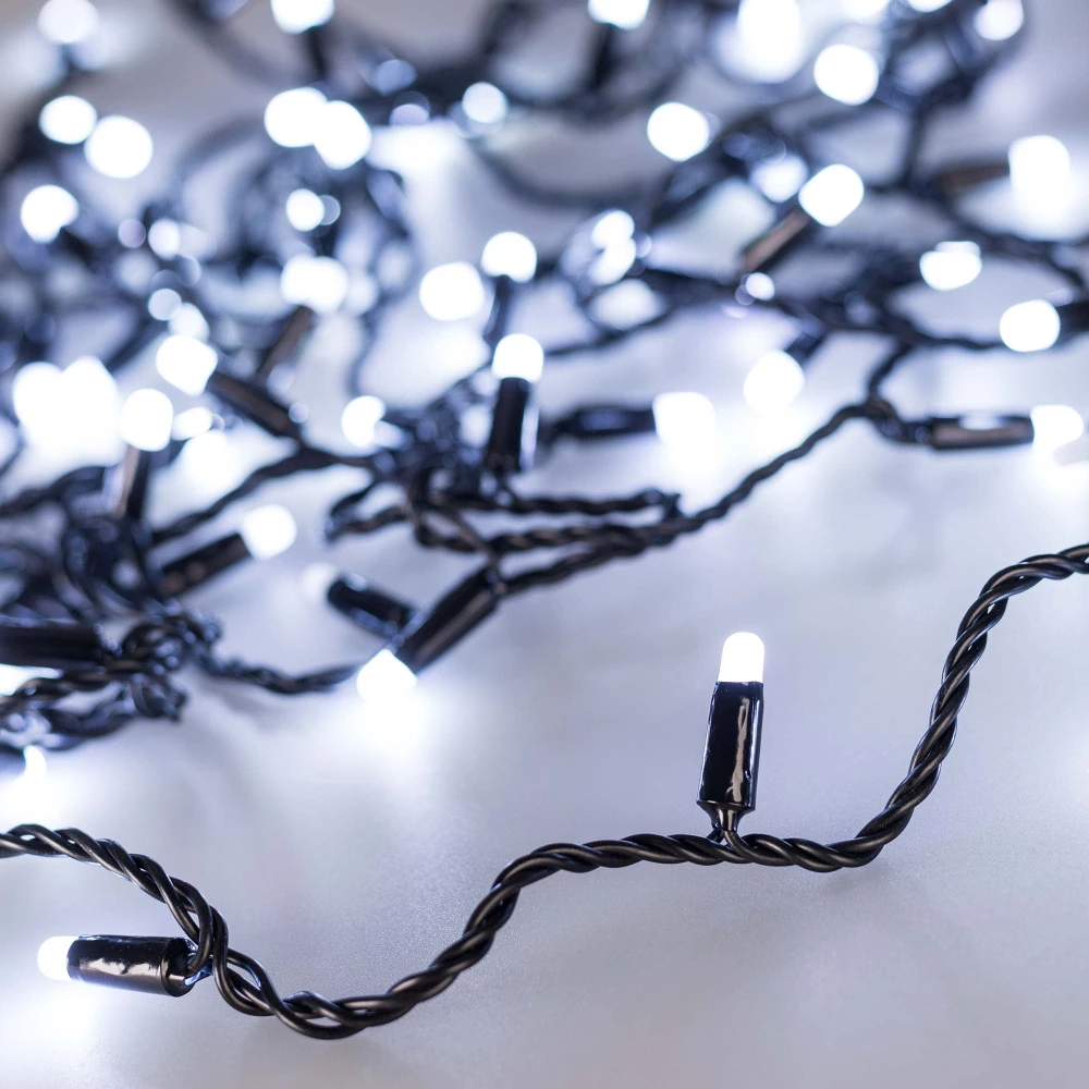Светодиодная гирлянда ARD-STRING-CLASSIC-10000-BLACK-100LED-MILK-FLASH White (230V, 7W) (Ardecoled, IP65) 031207 - Viokon.com