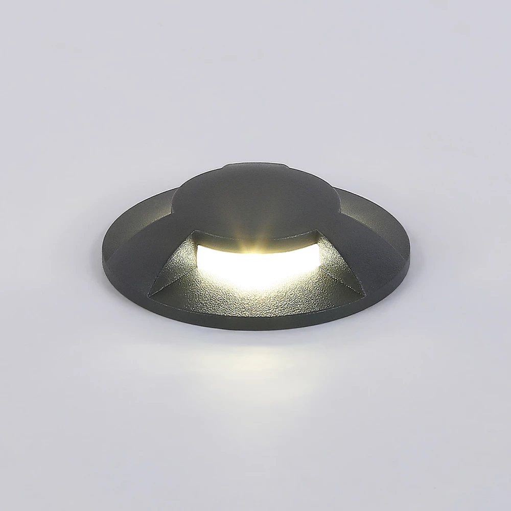 Уличный светодиодный светильник в грунт ST6524 GR серый IP67 LED 4200K 1W D60*93 - Viokon.com