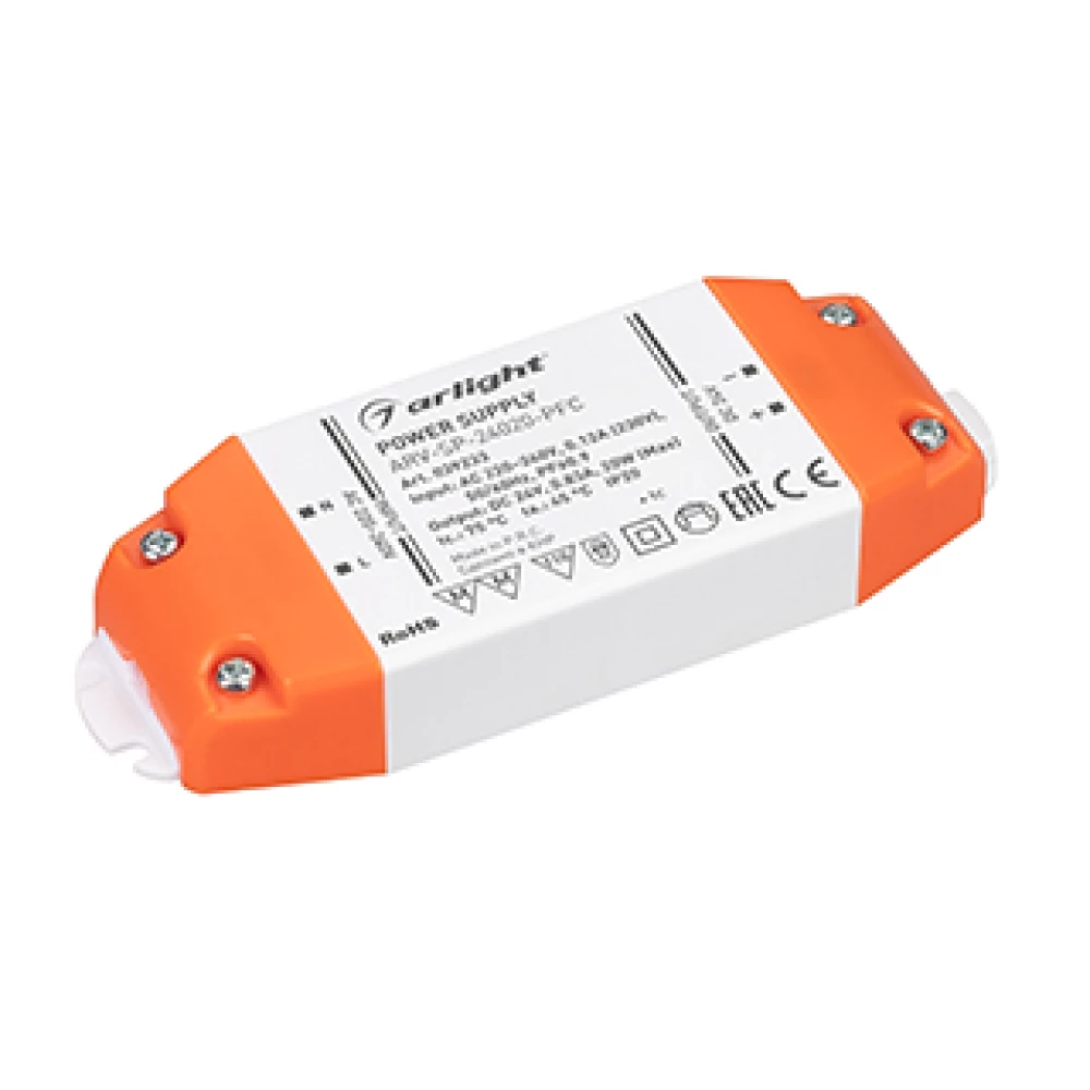 Блок питания ARV-SP-24020-PFC (24V, 0.83A, 20W) (Arlight, IP20 Пластик, 5 лет) 039233 - Viokon.com