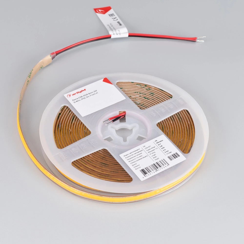 Лента COB-X528-8mm 24V Day4000 (6 W/m, IP20, 5m, FreeCut) (Arlight, Свободная резка) 046886 - Viokon.com