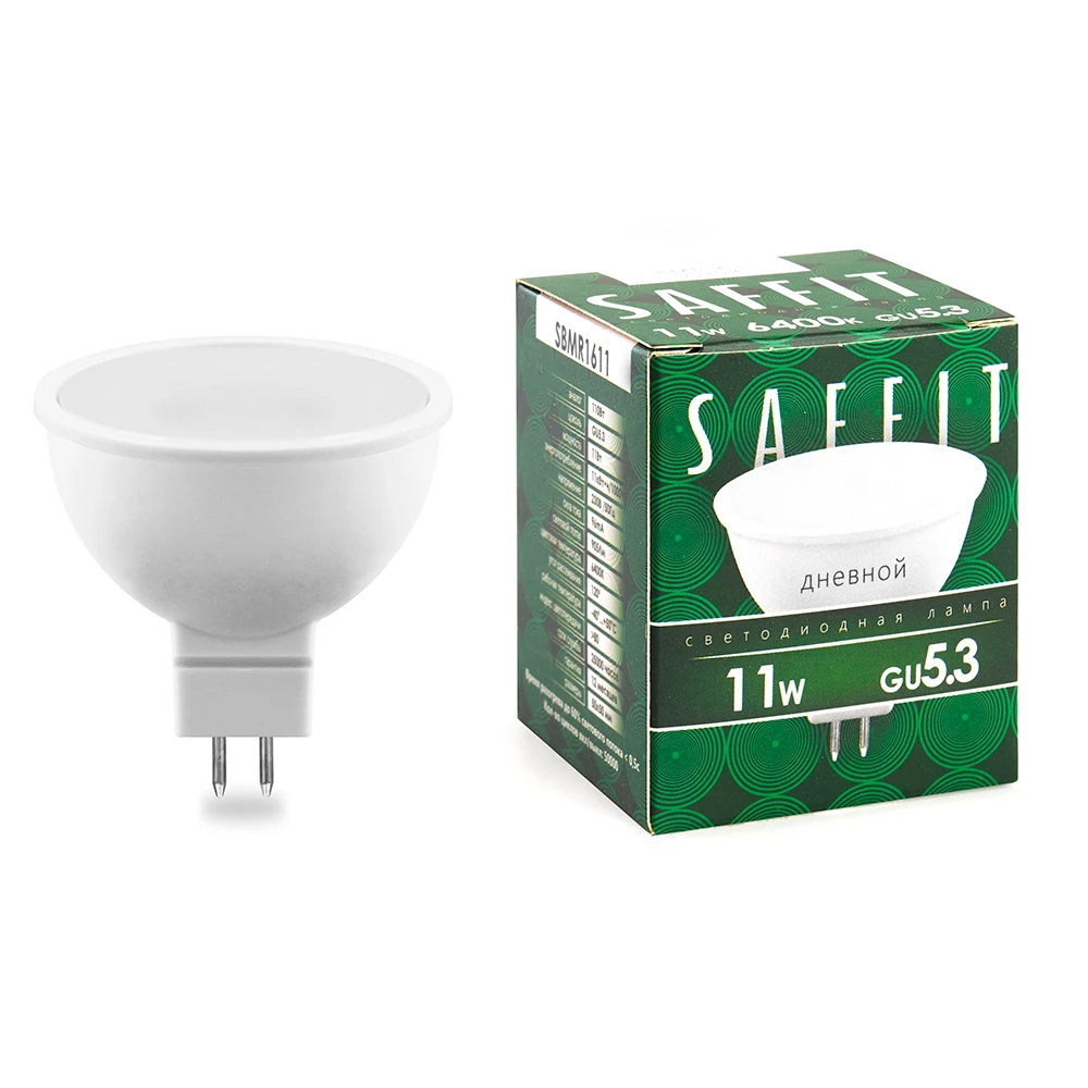 Лампа светодиодная SAFFIT SBMR1611 MR16 GU5.3 11W 230V 6400K (55153) - Viokon.com
