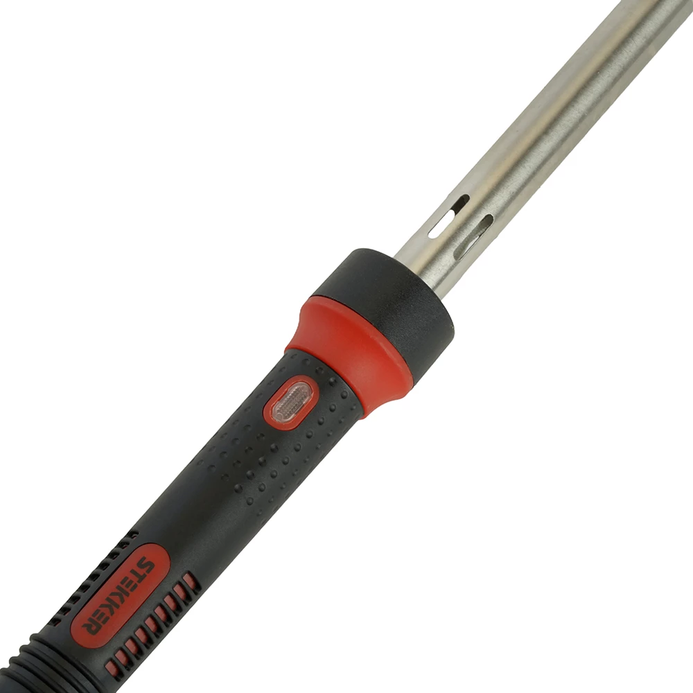 Паяльник с индикатором  100W, нихромовый нагреватель, долговечное жало, 230В, STEKKER  PLE301-100 (49811) - Viokon.com