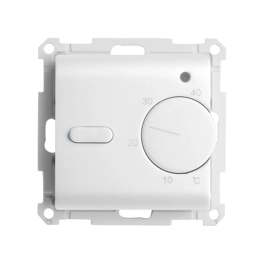 Терморегулятор механический для теплого пола (механизм), STEKKER GLS00-7117-01, 250В, 3500Вт, серия Катрин, белый (49740) - Viokon.com