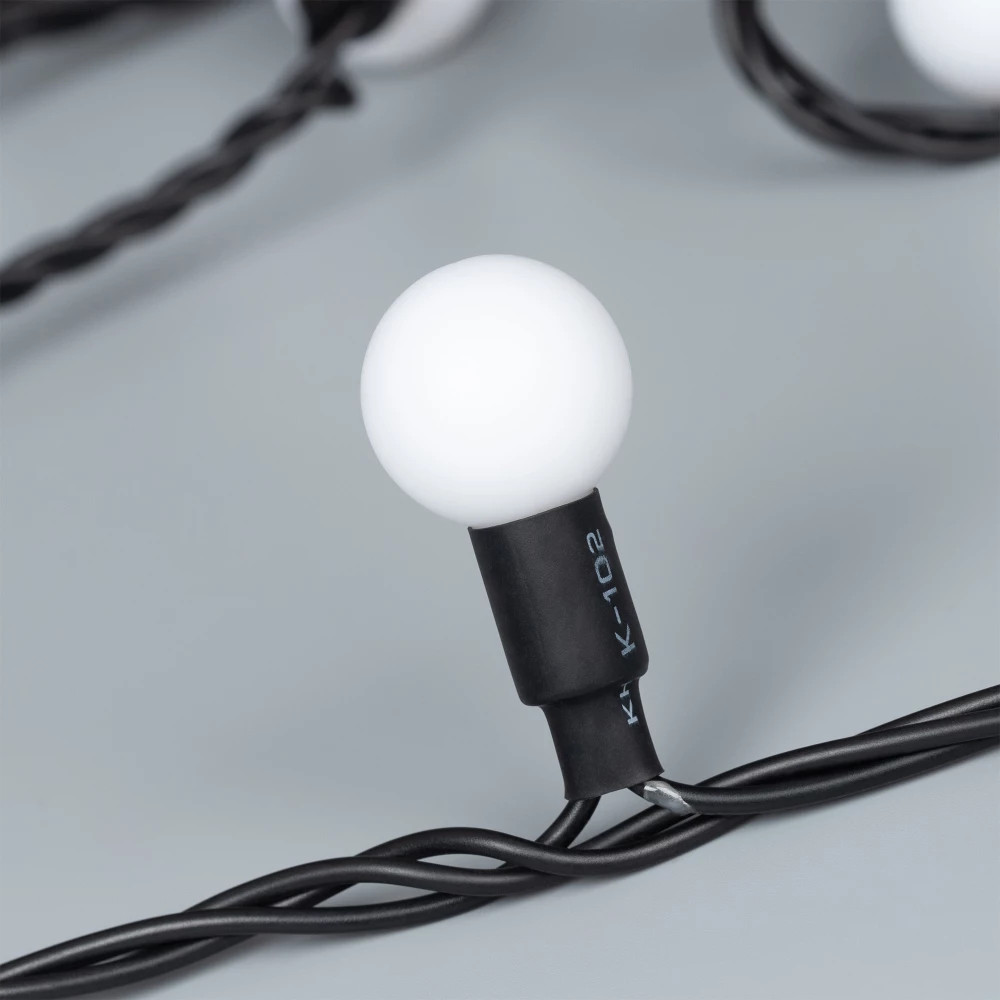 Светодиодная гирлянда ARD-BALL-CLASSIC-D23-10000-BLACK-80LED BLUE (230V, 3.5W) (Ardecoled, IP65) 025600 - Viokon.com