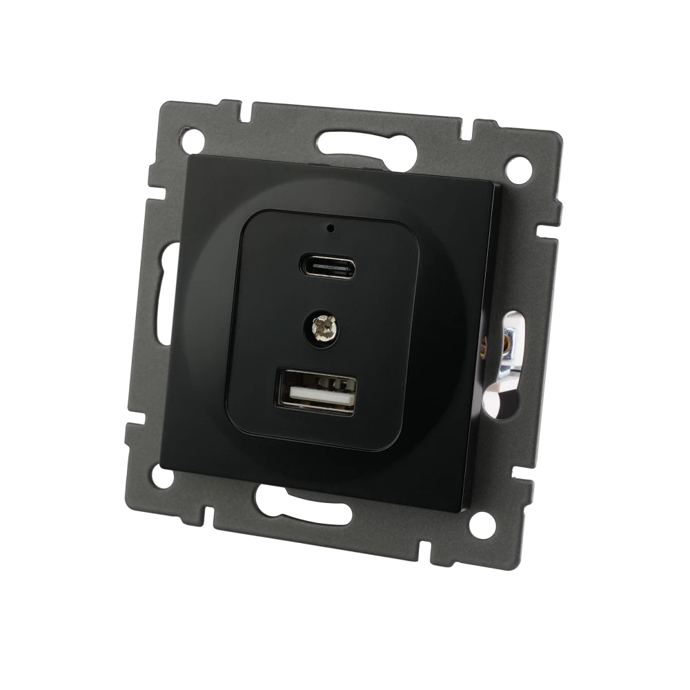 Механизм USB розетки SCT-MUAC-PL-BK-V (5V, 3A, QC4) (Arlight, -) 049838 - Viokon.com