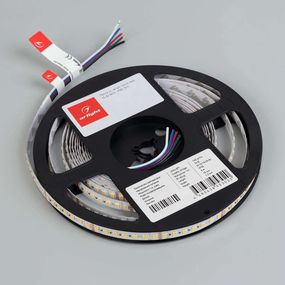 Лента UL-A140-10mm 24V White6000 (5-20 W/m, IP20, 5m) (Arlight, -) 061919 - Viokon.com