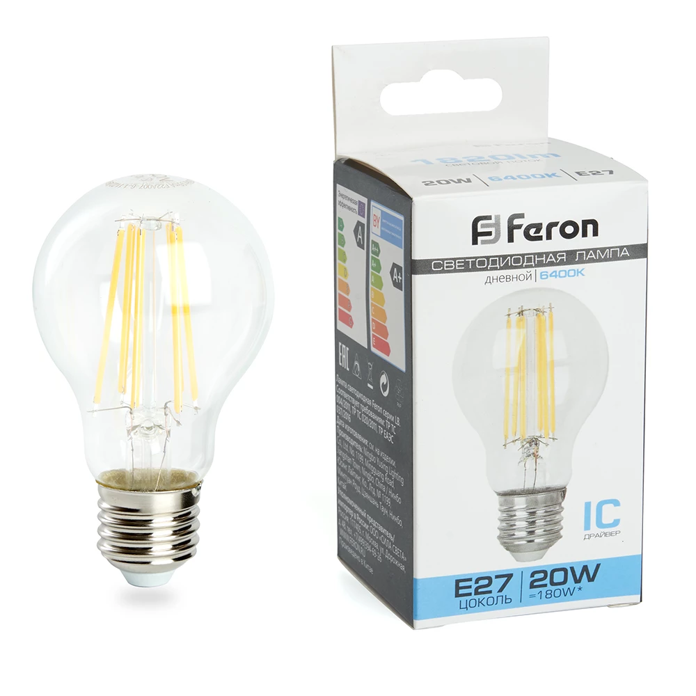 Лампа светодиодная Feron LB-620 Шар E27 20W 175-265V 6400K (48285) - Viokon.com