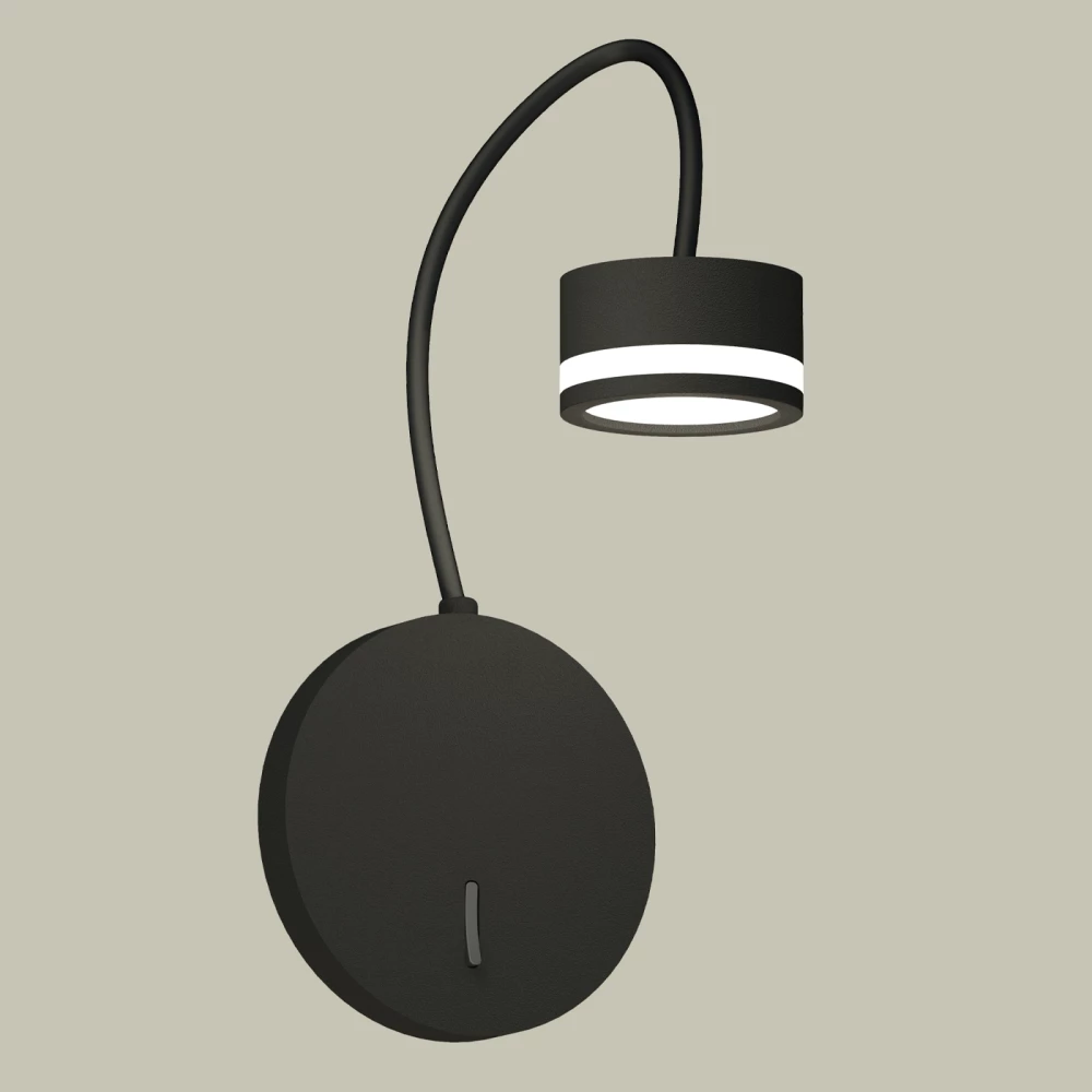 Комплект настенного светильника с выключателем и акрилом XB9596200 SBK/FR черный песок/белый матовый GX53 (C9596, N8415) - Viokon.com