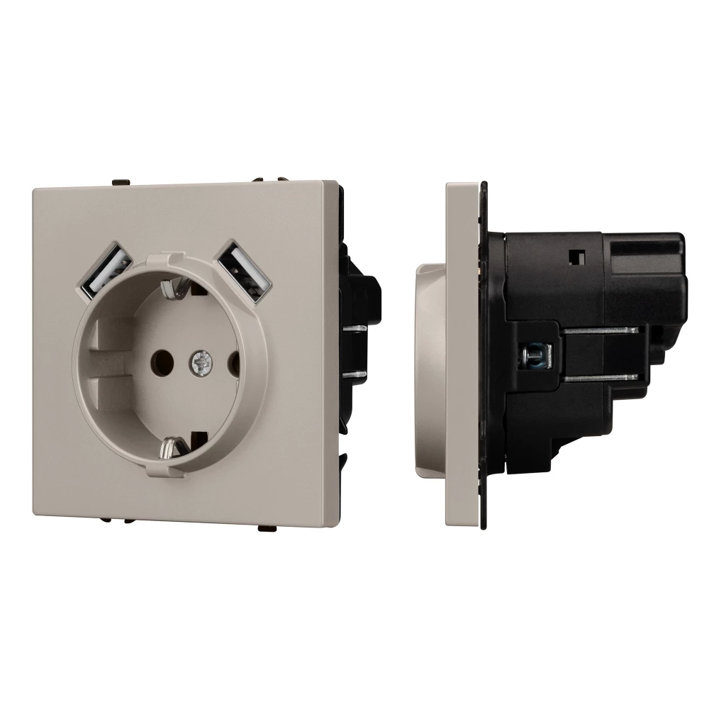 Механизм розетки с USB зарядкой SCT-NOBE-MUAA-SFPL-CA (230V, 16A) (Arlight, -) 059442 - Viokon.com