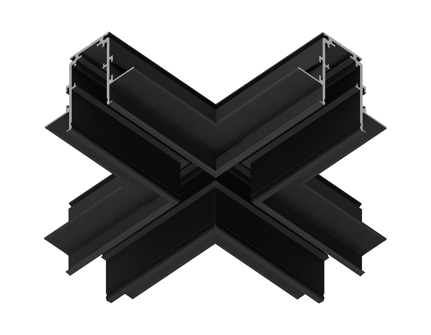 Коннектор х-образный для встраиваемого шинопровода Magnetic GL3358 BK черный коннектор х-образный встраиваемый 170*170*46,8 - Viokon.com