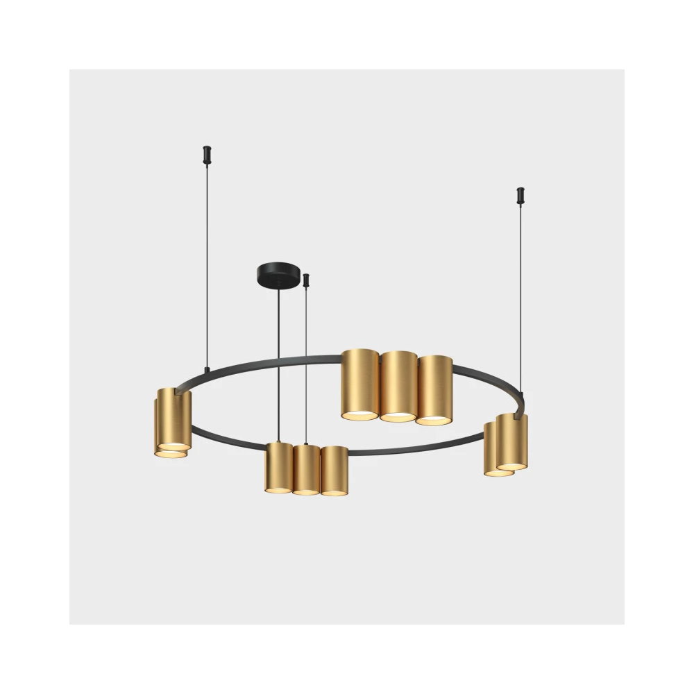 DK4065-BKSG Подвесной светильник ORBIT  IP20 10xGU10 LED до 15 Вт черный  сатинированное золото алюминий - Viokon.com
