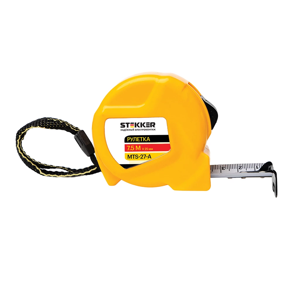 Рулетка, 7,5 м х 25 мм, II класс точности, пластик MTS-27-А (50207) - Viokon.com