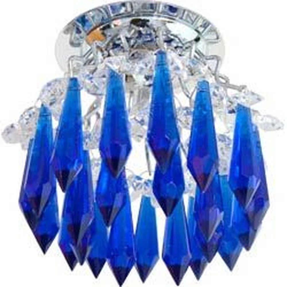 Светильник потолочный, JC G5.3 с синим стеклом, хром с лампой, CD2325 (18718) - Viokon.com