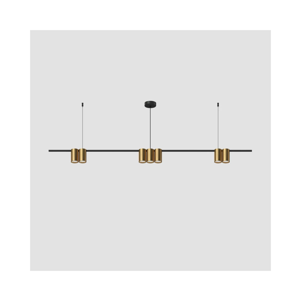 DK4063-BKSG Подвесной светильник ORBIT IP20 7xGU10 LED до 15 Вт черный  сатинированное золото алюминий - Viokon.com