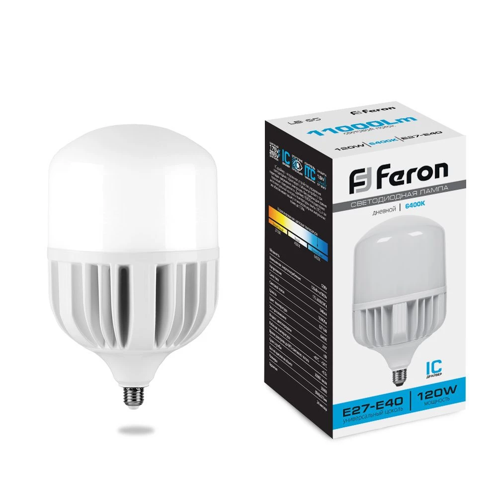 Лампа светодиодная Feron LB-65 E27-E40 120W 175-265V 6400K (38197) - Viokon.com