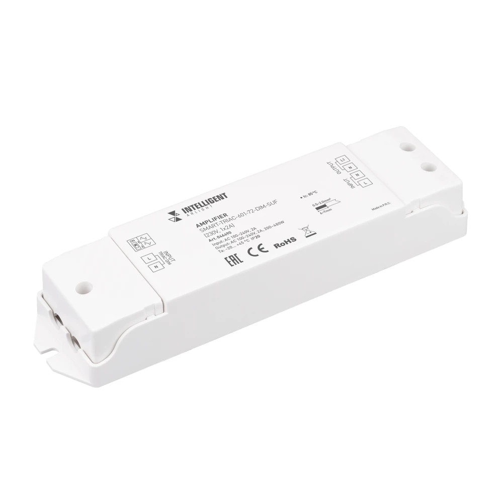 INTELLIGENT ARLIGHT Усилитель SMART-TRIAC-601-72-DIM-SUF (230V, 1x2A) (IARL, IP20 Пластик, 5 лет) 046490 - Viokon.com