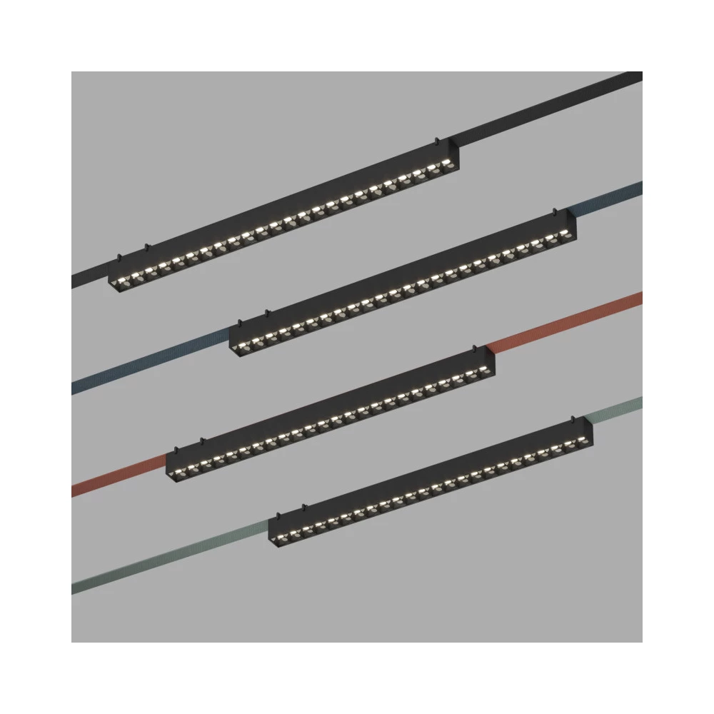 DK5573-BK Cветильник для трека-ремня Belty серия Grill со светодиодом L642W40H45мм 48V DC 24W RA90 24 3000K IP20 черный алюминий - Viokon.com