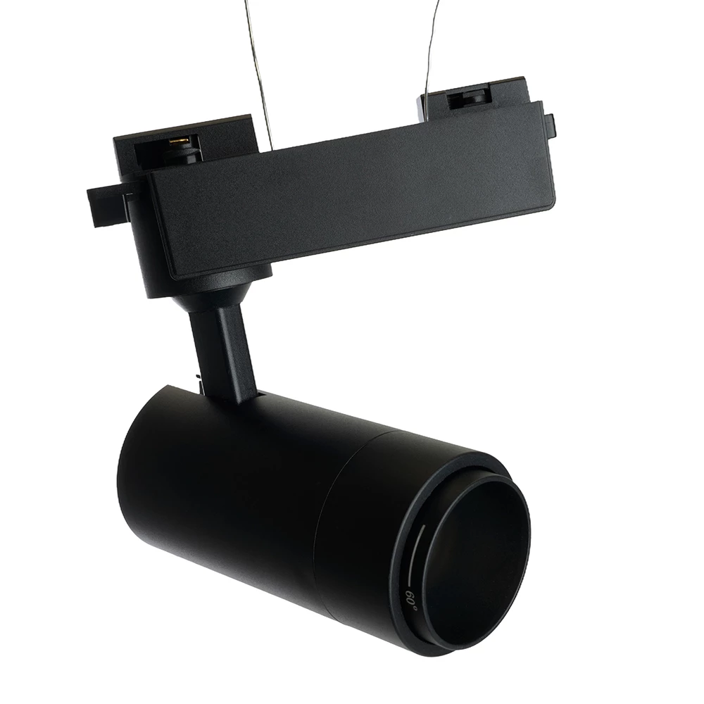 Светодиодный светильник Feron AL137 трековый однофазный на шинопровод 12W 4000K черный, изменяемый угол освещения 15-60град (51174) - Viokon.com