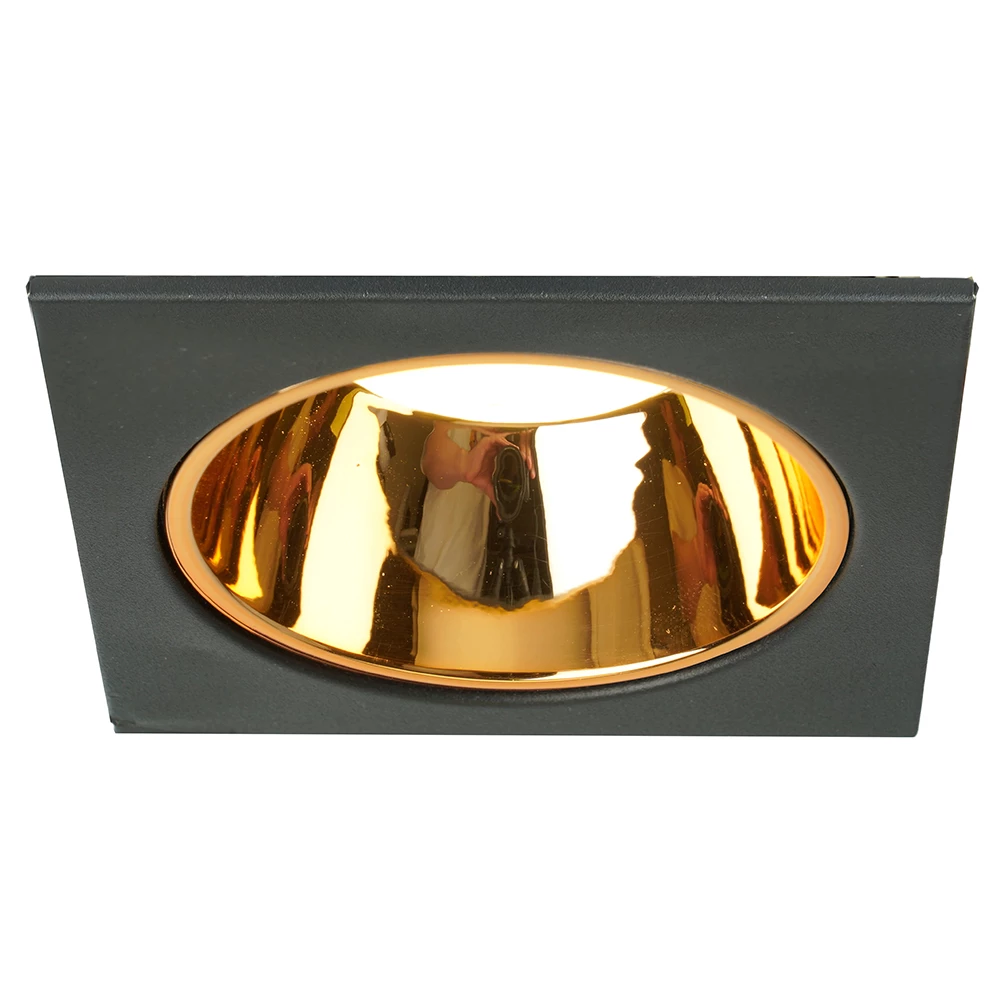 Светильник встраиваемый Feron DL3112 потолочный MR16 G5.3  черный + золото (51409) - Viokon.com