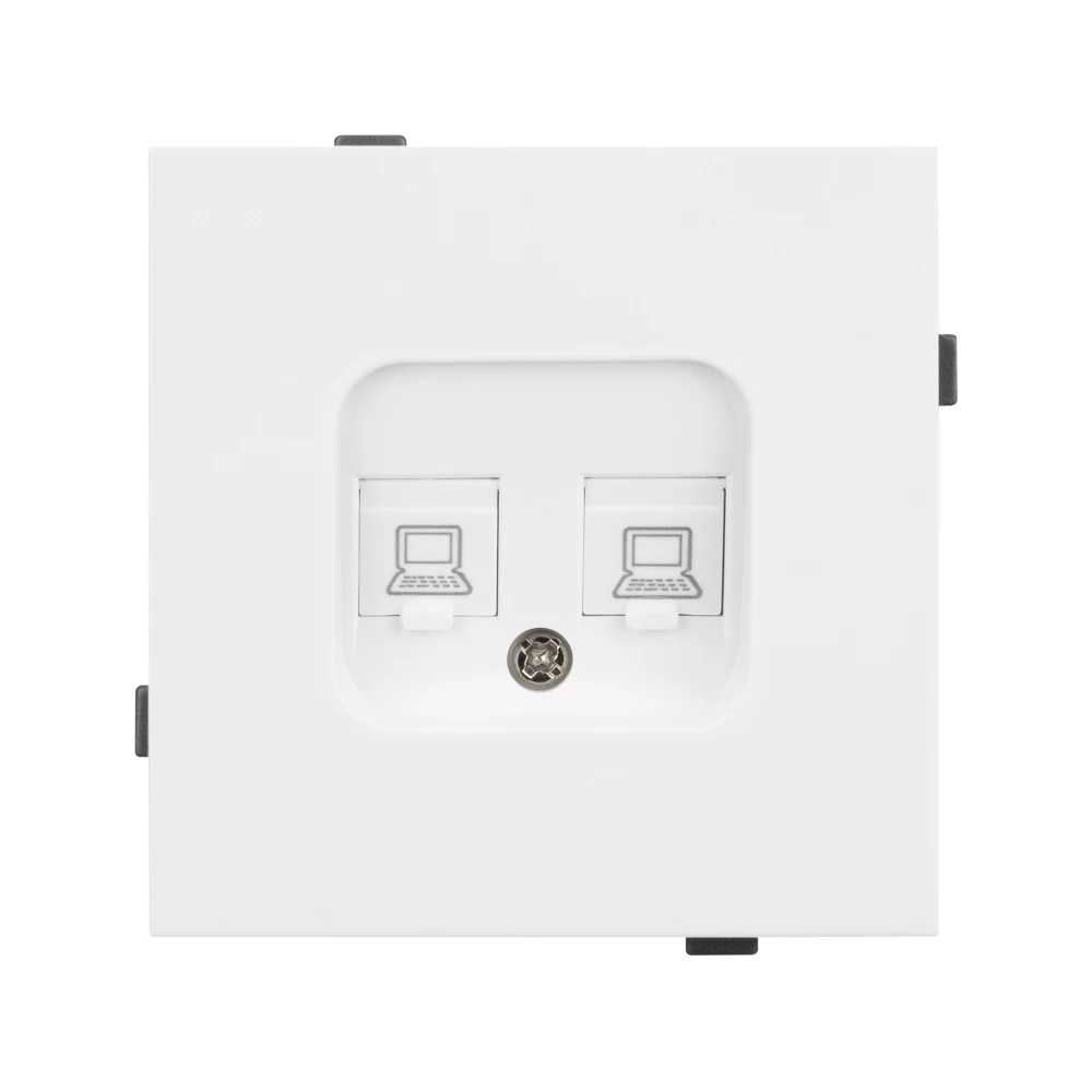 Механизм компьютерной розетки двойной SCT-TENDO-MPC2-PL-WH (RJ-45, CAT6) (Arlight, Белый) 054100 - Viokon.com