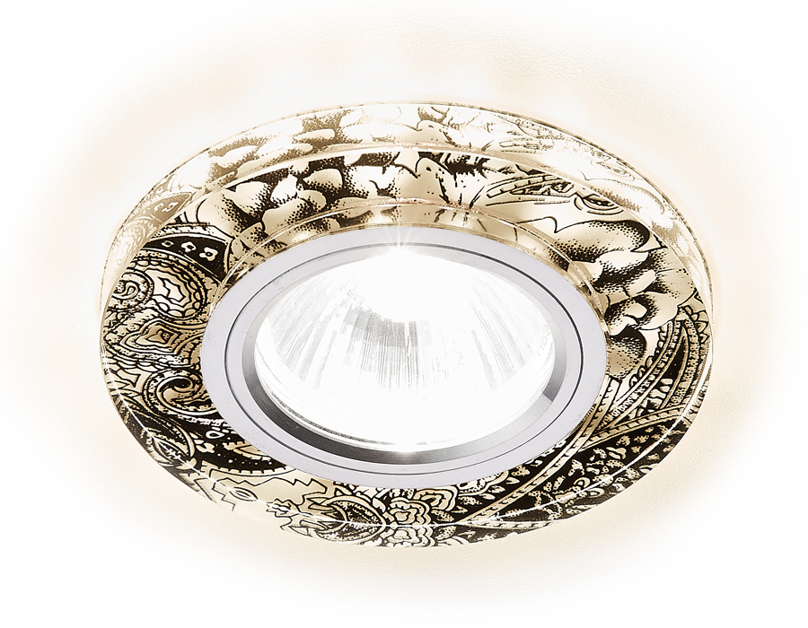 Встраиваемый точечный светильник MR16 со светодиодной подсветкой S223 W/CH/WA белый/серебро/MR16+3W(LED WARM) - Viokon.com