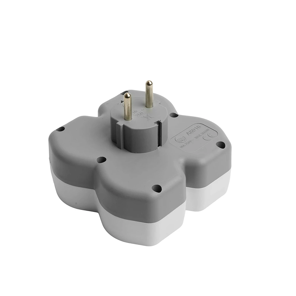 Разветвитель сетевой на 3 выхода с/з, STEKKER, 250В, 16А, USB A+Type C, 2,4А, PD, белый/серый ADP16-17-20 (50110) - Viokon.com
