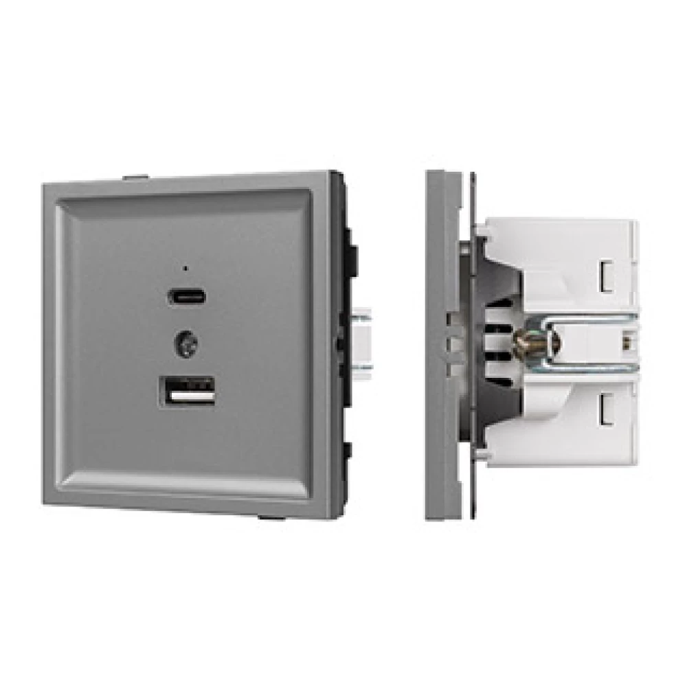 Механизм USB розетки SCT-TENDO-MUAC-PL-GR (5V, 3A, QC3) (Arlight, Графитовый) 054096 - Viokon.com