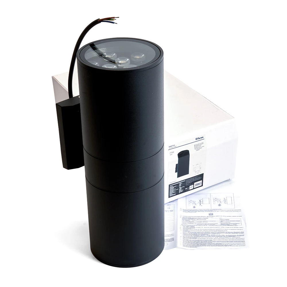 Светильник уличный светодиодный Feron DH0710, 2*9W, 1500Lm, 2700K, черный (48354) - Viokon.com