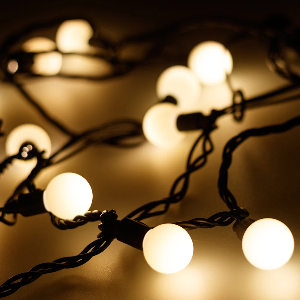 Светодиодная гирлянда ARD-BALL-CLASSIC-D23-10000-BLACK-80LED WARM (230V, 3.5W) (Ardecoled, IP65) 025617 - Viokon.com