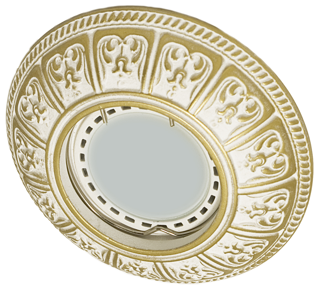 Встраиваемый гипсовый декоративный светильник RD-027 Wh/G - Viokon.com