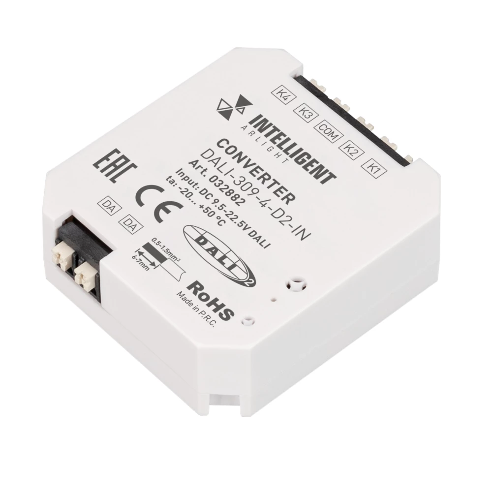 INTELLIGENT ARLIGHT Конвертер DALI-309-4-D2-IN (DALI-BUS, Free purpose) (IARL, Пластик) 032882 - Viokon.com