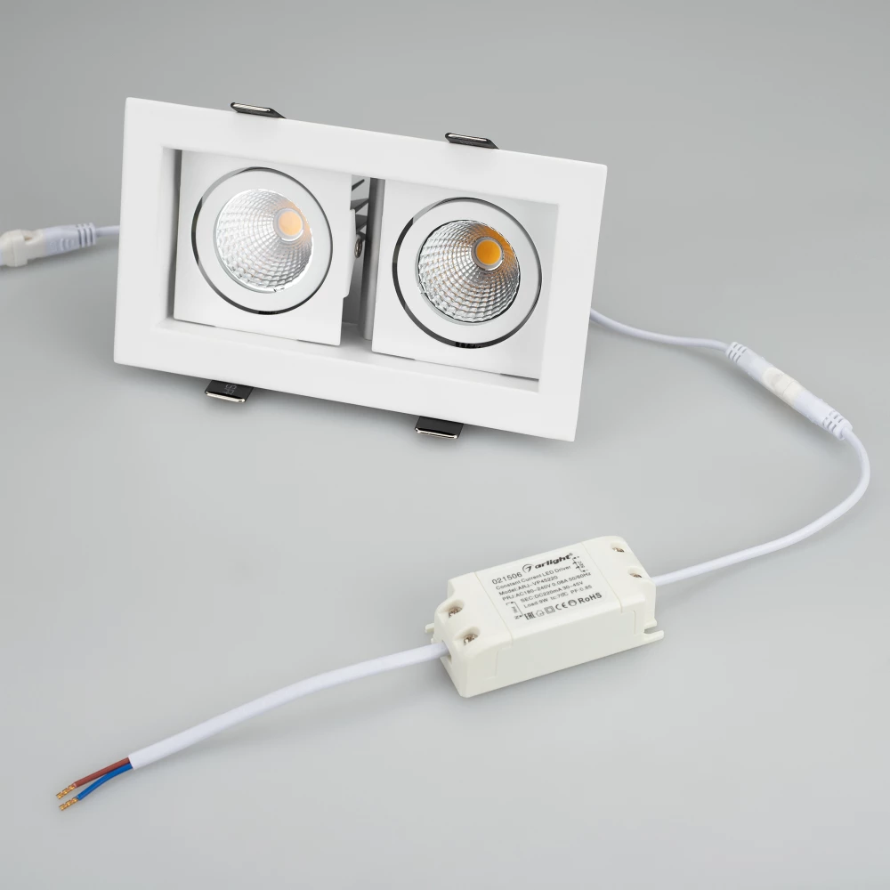 Светильник CL-KARDAN-S180x102-2x9W Warm (WH, 38 deg) (Arlight, IP20 Металл, 3 года) 024127 - Viokon.com