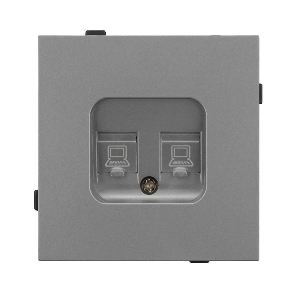 Механизм компьютерной розетки двойной SCT-TENDO-MPC2-PL-GR (RJ-45, CAT6) (Arlight, Графитовый) 054102 - Viokon.com