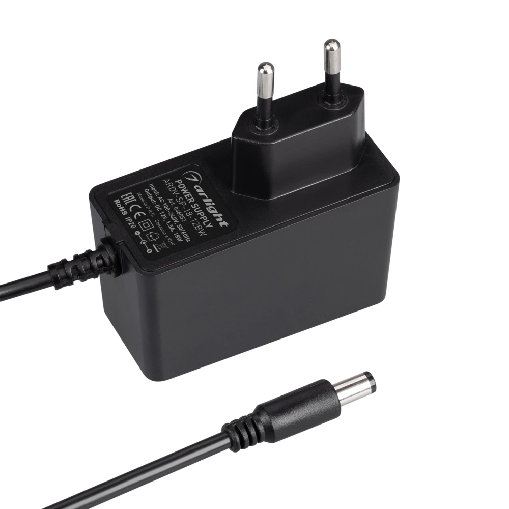 Блок питания ARDV-SP-18-12BW (12V, 1.5A, 18W) (Arlight, Адаптер, 5 лет) 046052 - Viokon.com