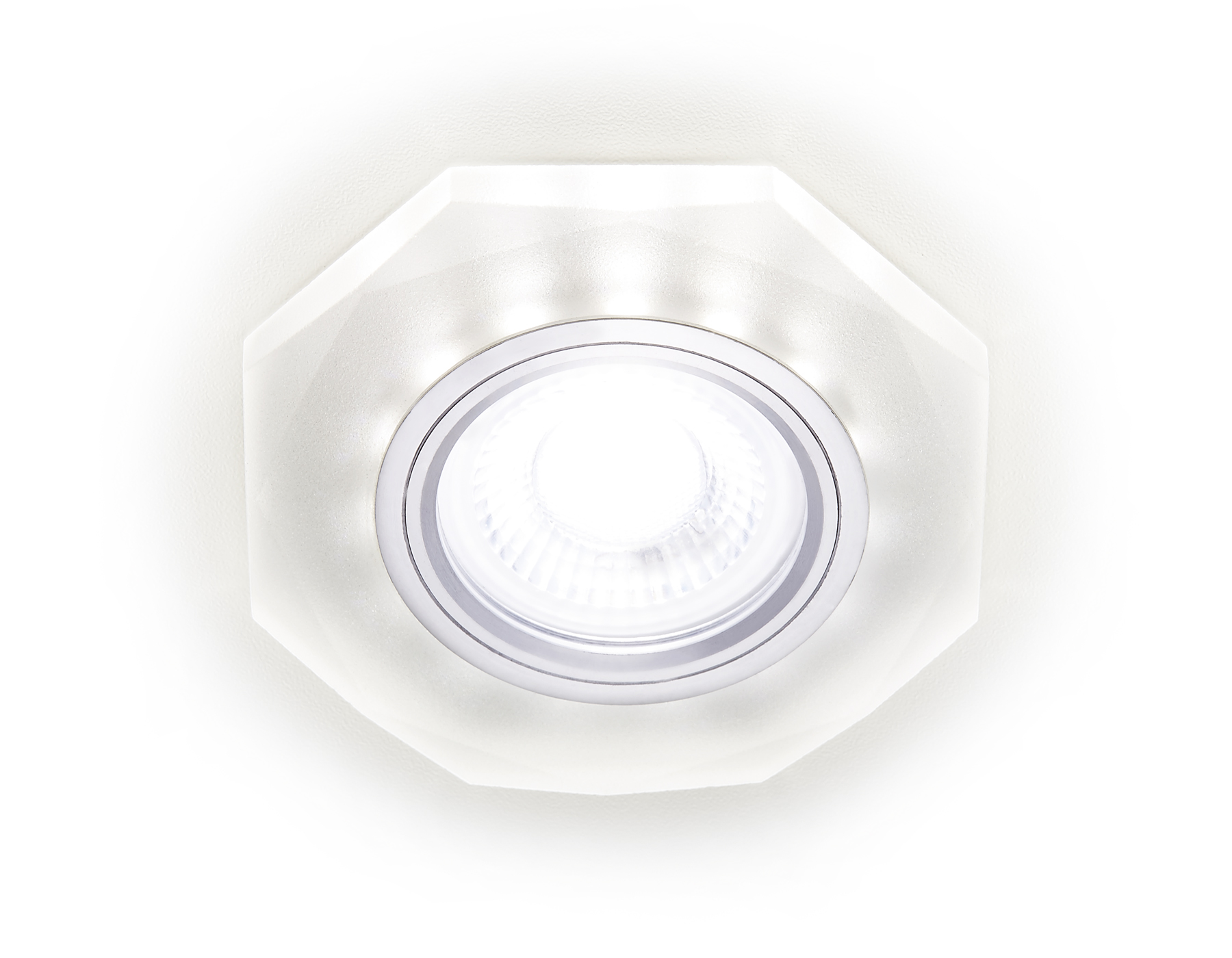 Встраиваемый точечный светильник MR16 со светодиодной подсветкой S213 WH хром/матовый /MR16+3W(LED WHITE) - Viokon.com