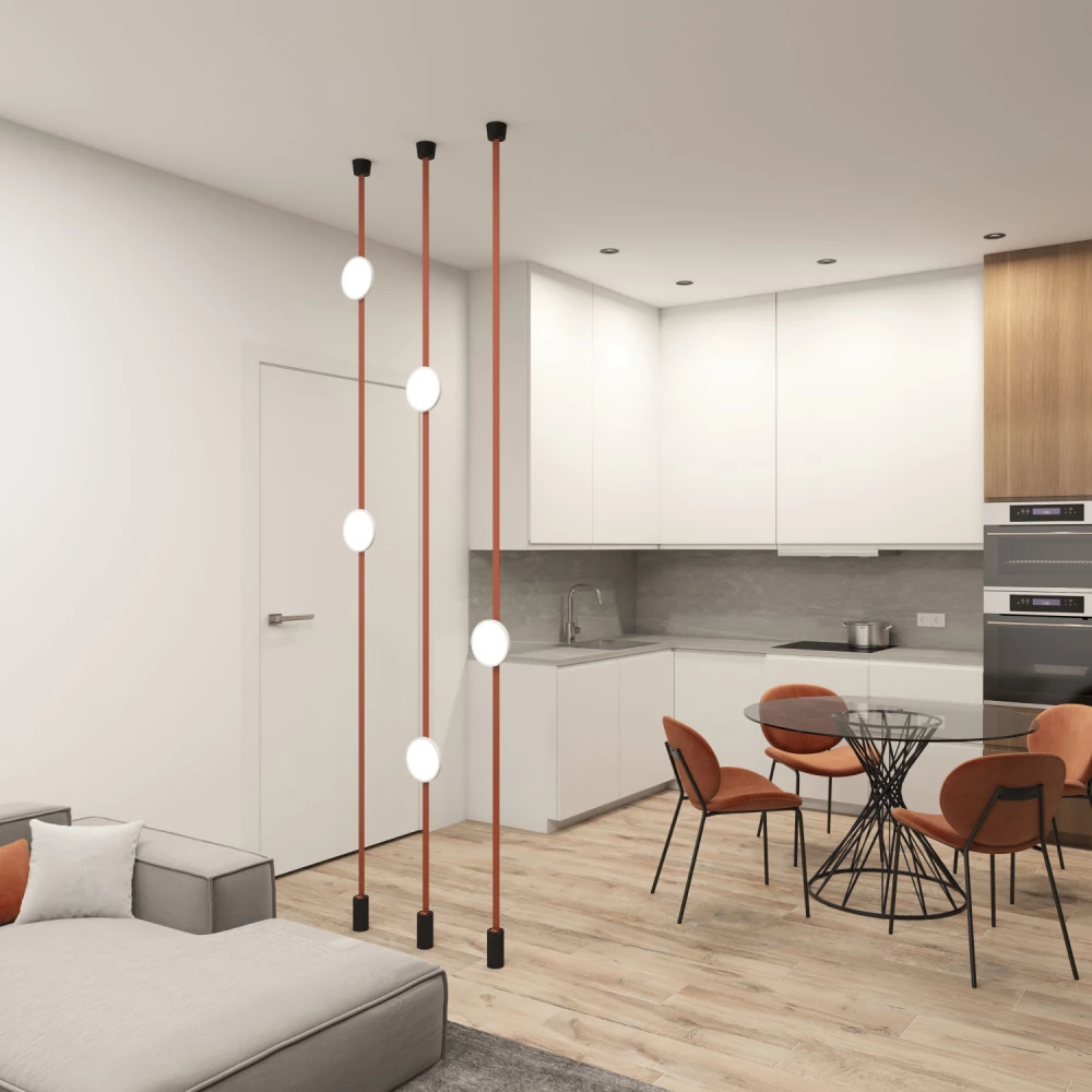 DK5567-WHBK Cветильник для трека-ремня Belty серия Flow со светодиодом D168H295мм 48V DC 10W RA90 120 3000K IP20 белый с черным алюминий - Viokon.com