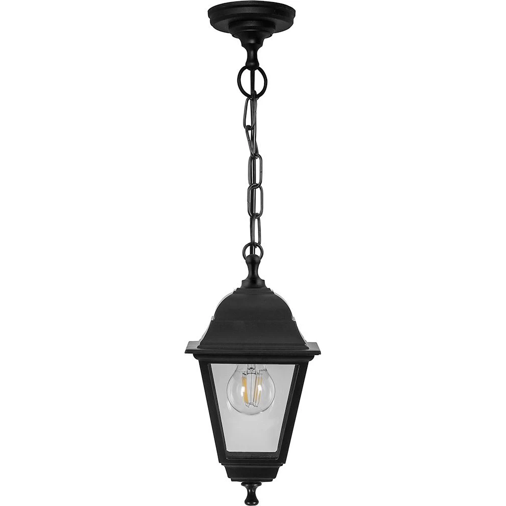 Светильник садово-парковый Feron НСУ 04-60-001 подвесной, 4-х гранник 60W E27 230V, черный (32255) - Viokon.com