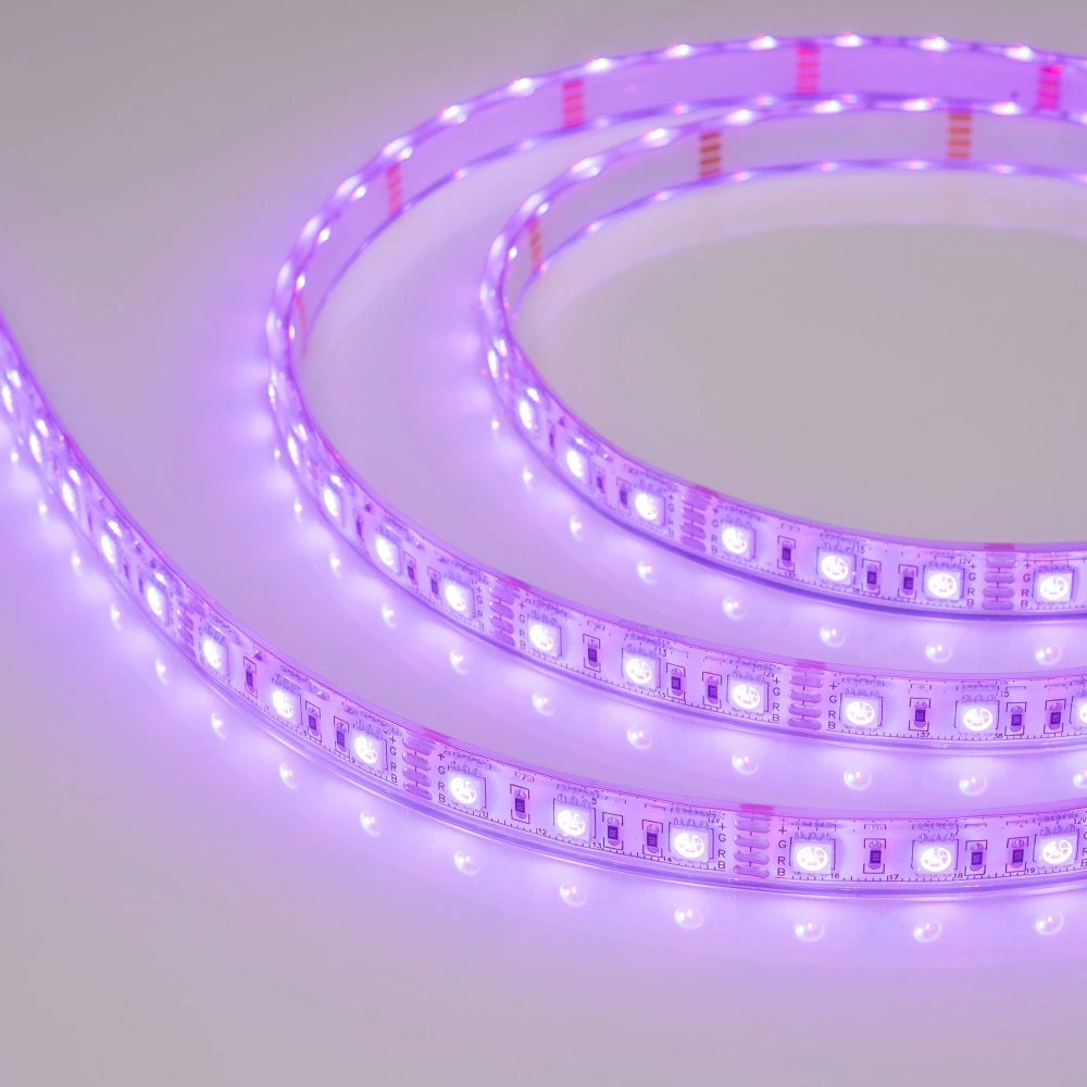 Лента герметичная RTW-PU-B60-12.5mm 12V RGB (14.4 W/m, IP68, 5060, 5m) (Arlight, -) 029599(2) - Viokon.com