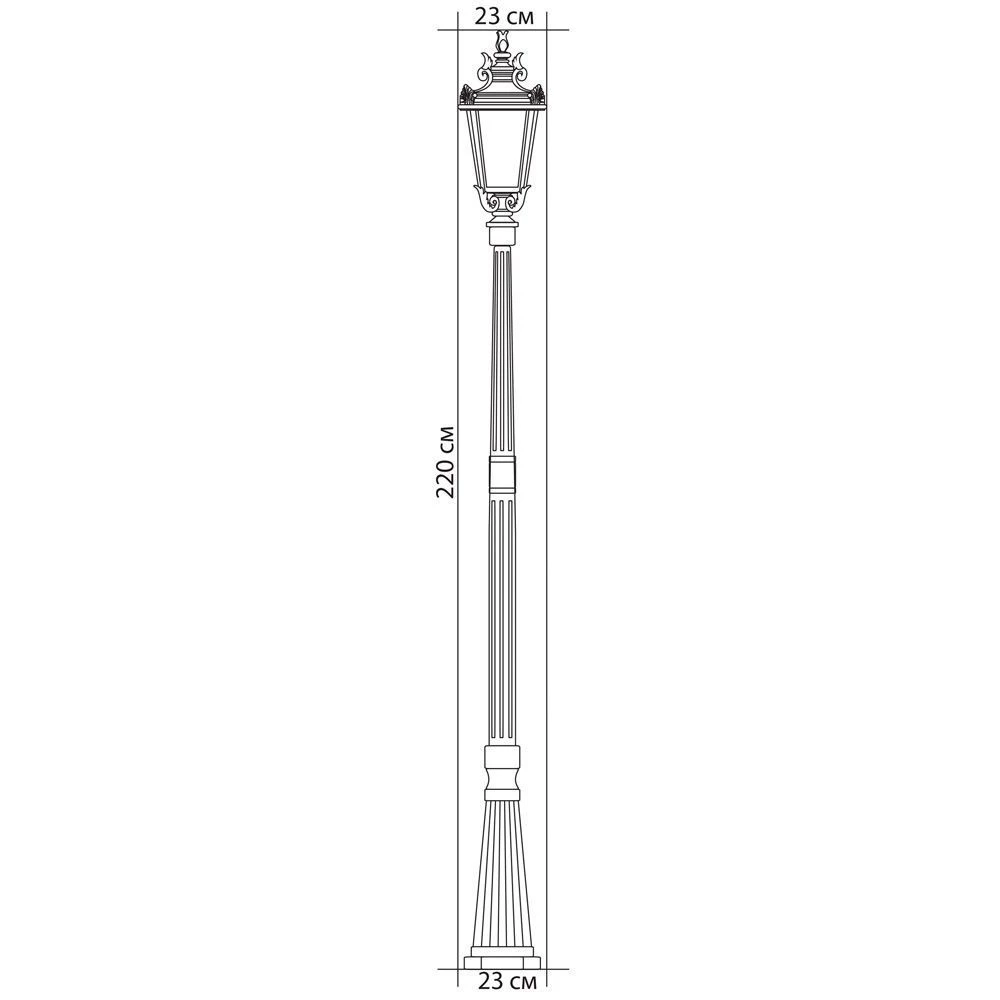 Светильник садово-парковый Feron PL4007 столб круглый 60W 230V E27, черное золото (11382) - Viokon.com