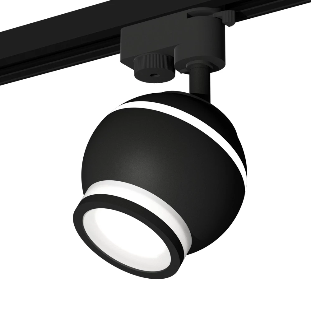 Комплект трекового однофазного светильника с подсветкой XT1102075 SBK/FR черный песок/белый матовый MR16 GU5.3 LED 3W 4200K (A2521, C1102, N7121) - Viokon.com