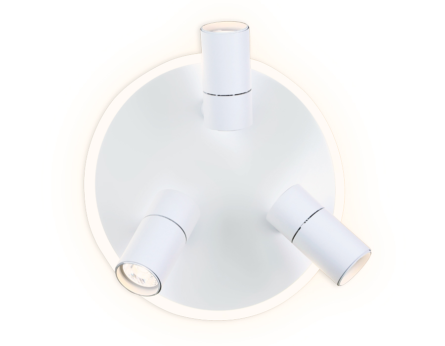 Поворотный настенно-потолочный светодиодный светильник FW261/3 SWH белый песок LED 4200K 16W+3W*3 D280*120 - Viokon.com