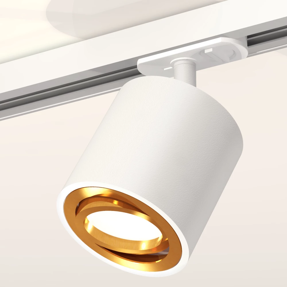 Комплект поворотного трекового светильника XT7531020 SWH/PYG белый песок/золото желтое полированное MR16 GU5.3 (A2536, C7531, N7004) - Viokon.com