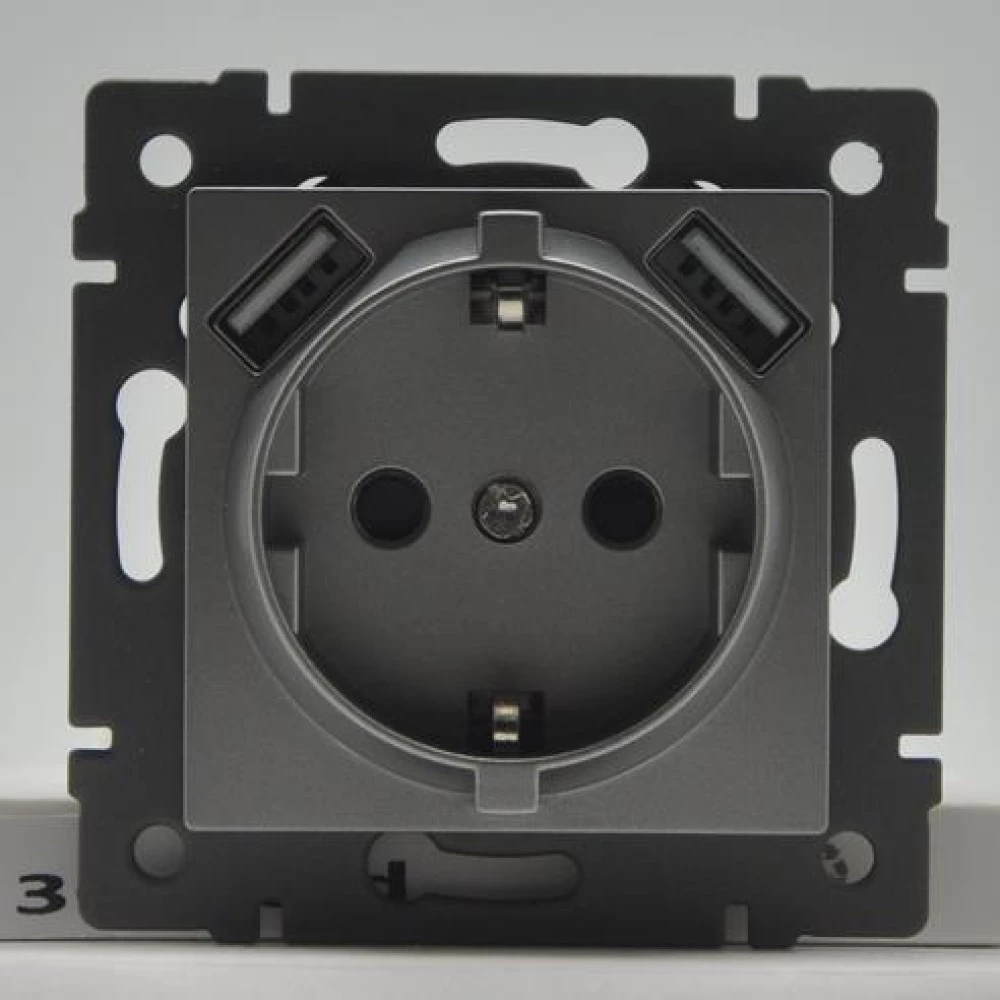 Механизм розетки с USB зарядкой SCT-MUAA-PL-GD-V (250V, 16A) (Arlight, -) 049821 - Viokon.com