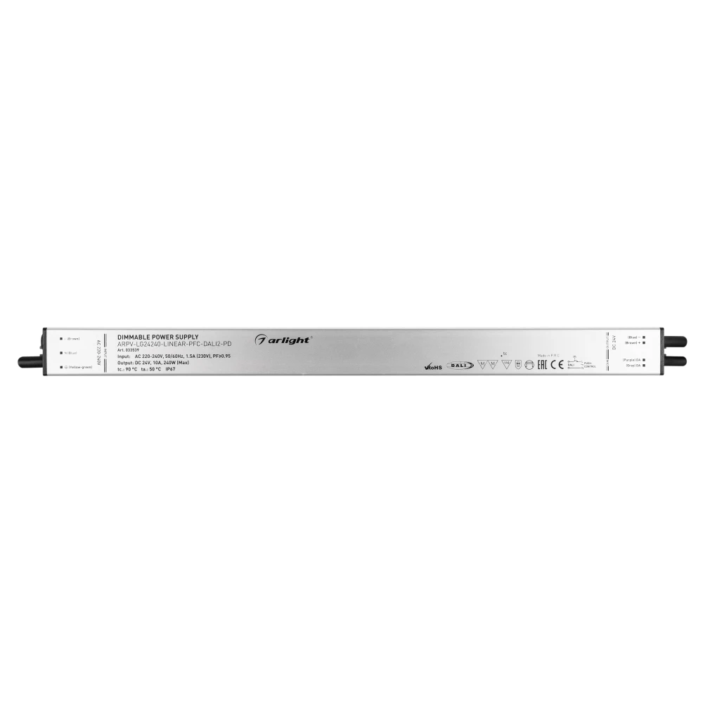 Блок питания ARPV-LG24240-LINEAR-PFC-DALI2-PD (24V, 10A, 240W) (Arlight, IP67 Металл, 5 лет) 033539 - Viokon.com
