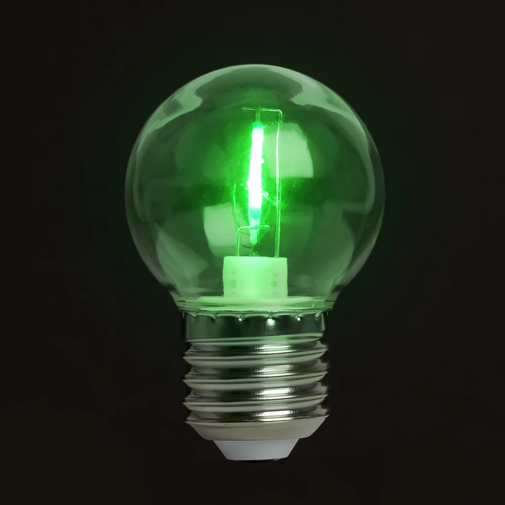 Лампа светодиодная Feron LB-383 Шарик прозрачный E27 2W 230V зеленый (48935) - Viokon.com