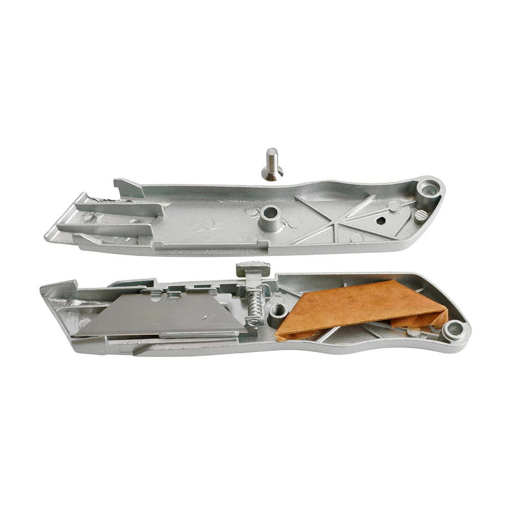 Нож строительно-монтажный с трапециевидным лезвием, 19 мм, 2 лезвия в рукоятке, GS, KMU-13-T (50200) - Viokon.com