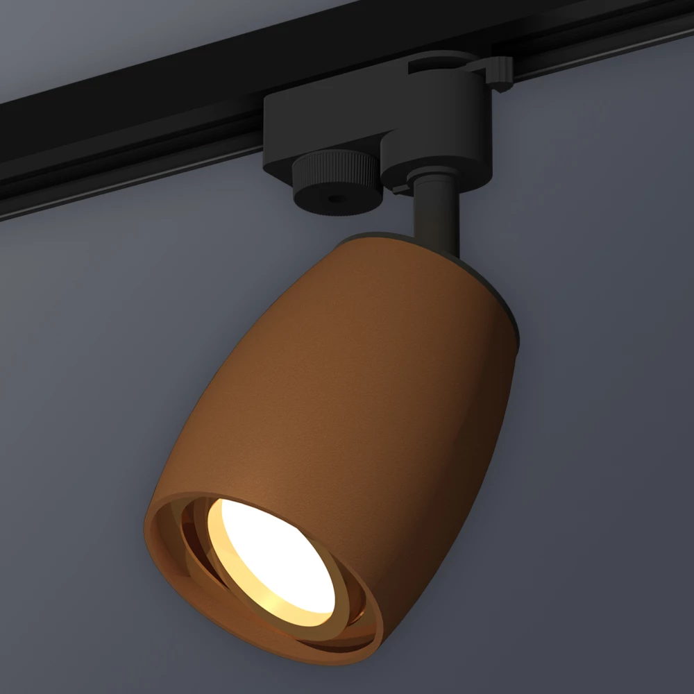 Комплект трекового однофазного светильника XT1124004 SCF/PYG кофе песок/золото желтое полированное MR16 GU5.3 (A2521, C1124, N7004) - Viokon.com