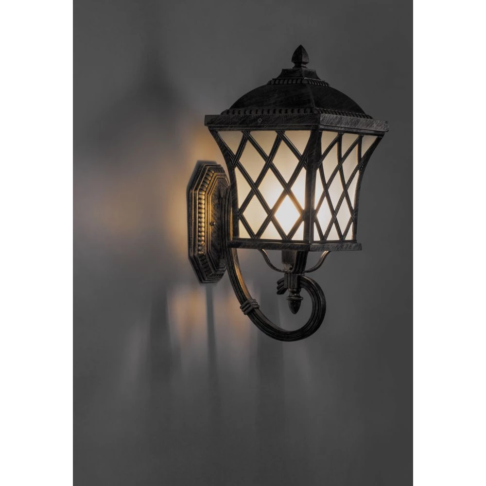 Светильник садово-парковый Feron PL4061 четырехгранный на стену вверх 100W E27 230V, черное золото (11439) - Viokon.com