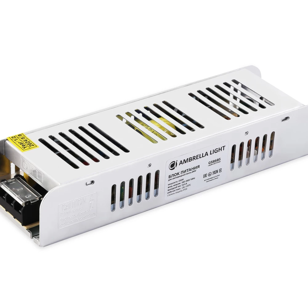 Блок питания с EMC для светодиодной ленты 24V 250W 10,4A IP20 185-260V 223*67*40 GS8685 GS8685 блок питания 24V 250W 10.4A IP20 185-260V EMC 223*67*40 - Viokon.com
